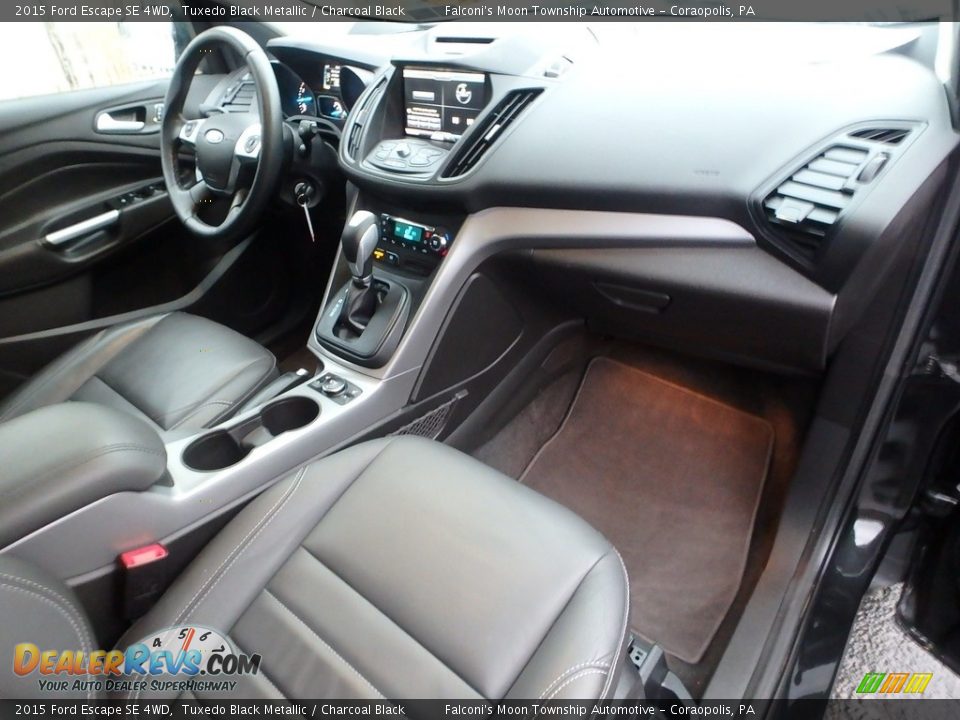 2015 Ford Escape SE 4WD Tuxedo Black Metallic / Charcoal Black Photo #12
