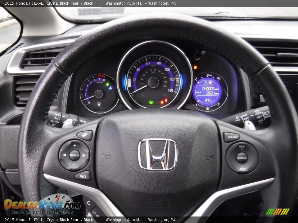 2015 Honda Fit EX-L Crystal Black Pearl / Black Photo #22