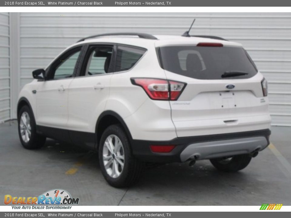 2018 Ford Escape SEL White Platinum / Charcoal Black Photo #6