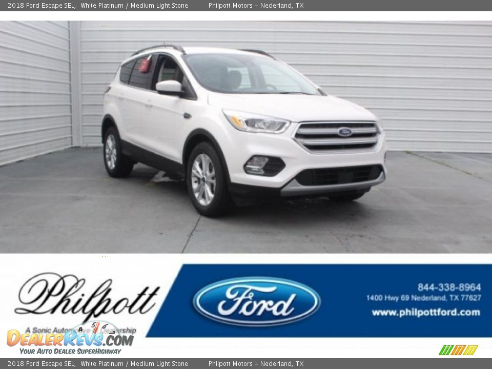 2018 Ford Escape SEL White Platinum / Medium Light Stone Photo #1
