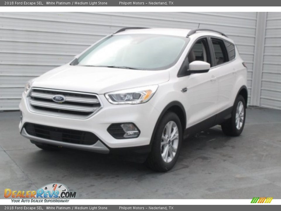 2018 Ford Escape SEL White Platinum / Medium Light Stone Photo #3