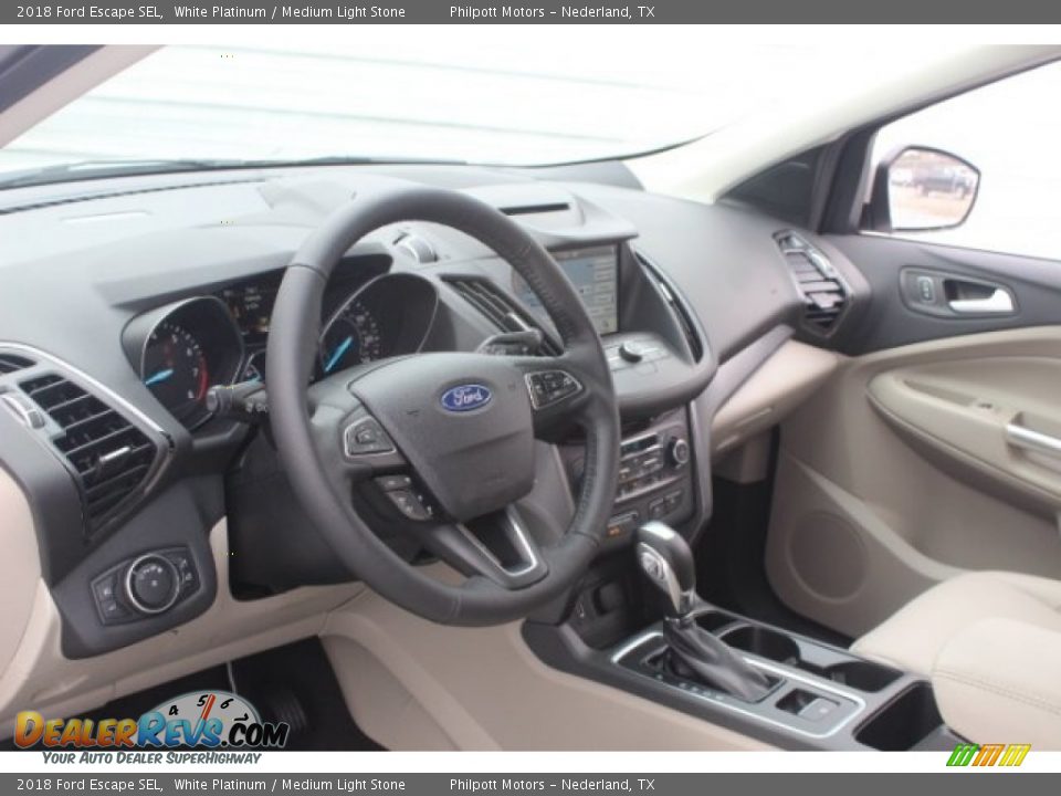 2018 Ford Escape SEL White Platinum / Medium Light Stone Photo #12