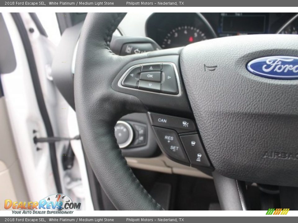 2018 Ford Escape SEL White Platinum / Medium Light Stone Photo #17
