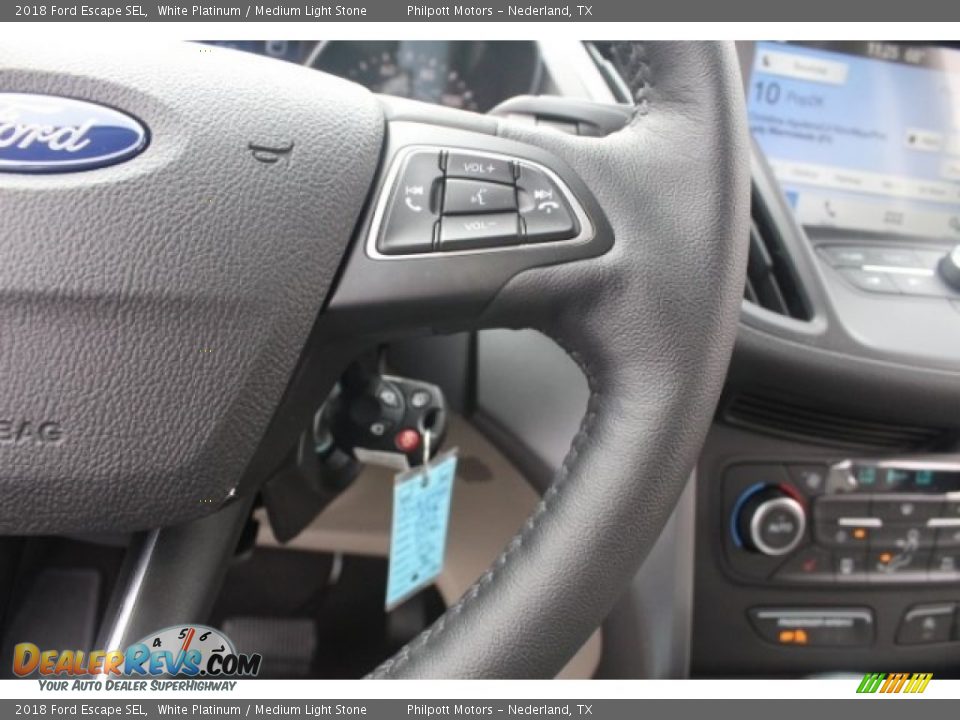 2018 Ford Escape SEL White Platinum / Medium Light Stone Photo #18