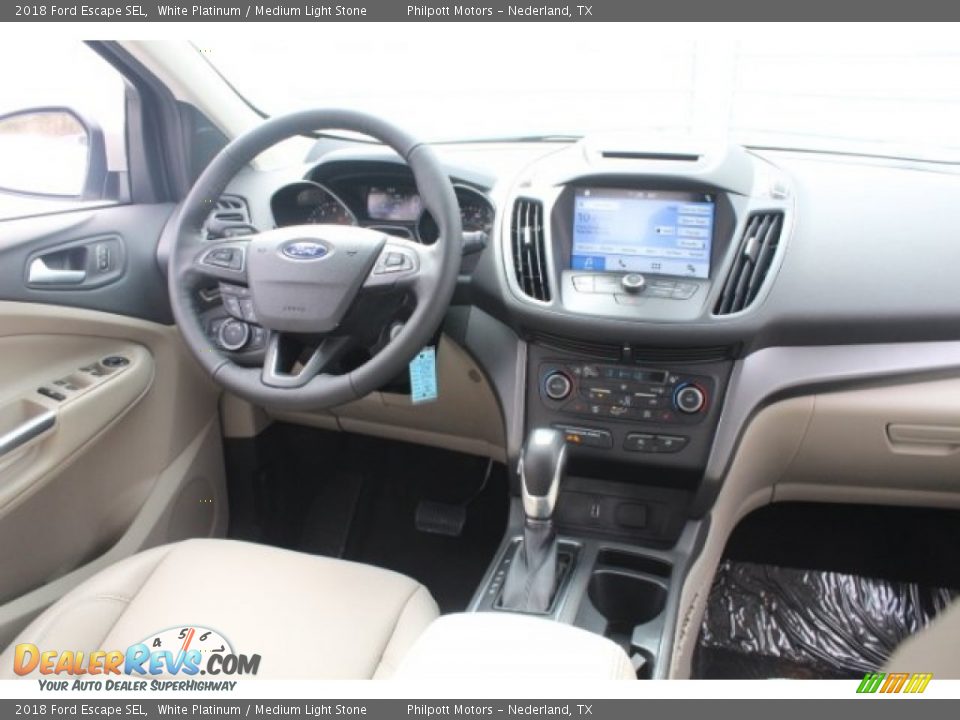 2018 Ford Escape SEL White Platinum / Medium Light Stone Photo #23