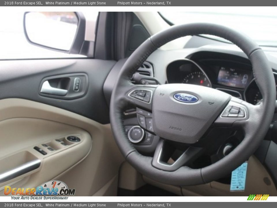 2018 Ford Escape SEL White Platinum / Medium Light Stone Photo #24