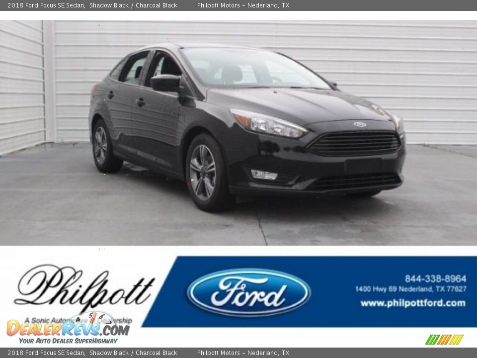 2018 Ford Focus SE Sedan Shadow Black / Charcoal Black Photo #1