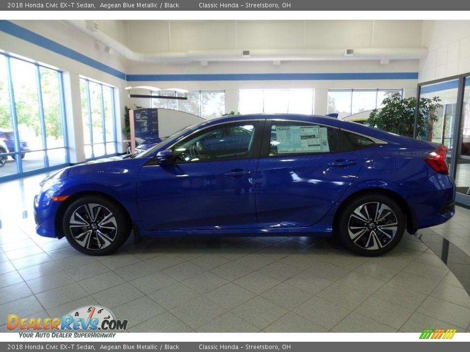 2018 Honda Civic EX-T Sedan Aegean Blue Metallic / Black Photo #3