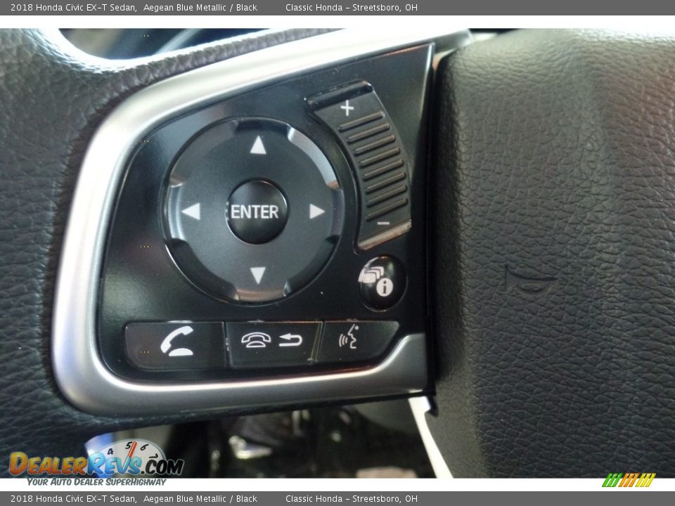 2018 Honda Civic EX-T Sedan Aegean Blue Metallic / Black Photo #15