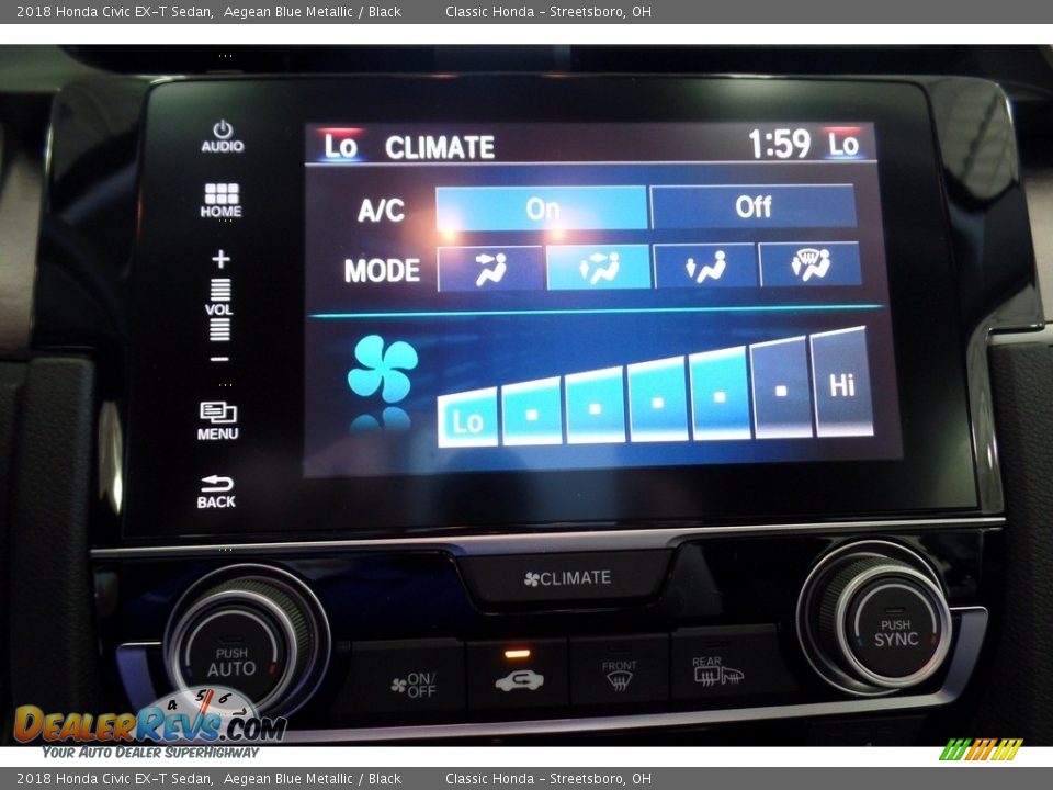 2018 Honda Civic EX-T Sedan Aegean Blue Metallic / Black Photo #19