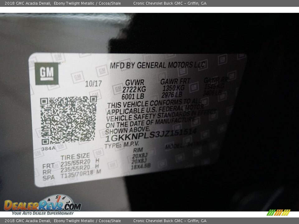 2018 GMC Acadia Denali Ebony Twilight Metallic / Cocoa/Shale Photo #14