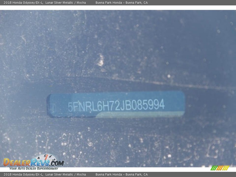 2018 Honda Odyssey EX-L Lunar Silver Metallic / Mocha Photo #29