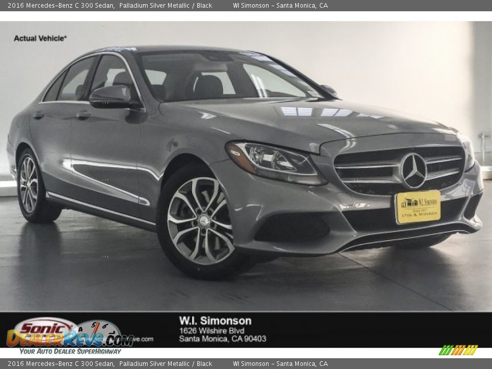 2016 Mercedes-Benz C 300 Sedan Palladium Silver Metallic / Black Photo #1