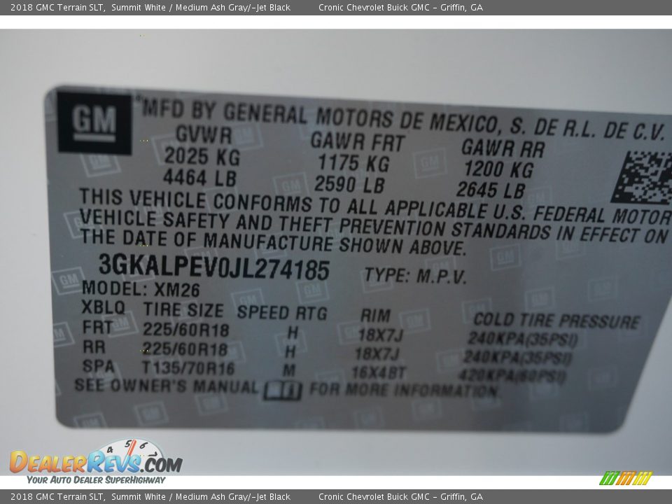 2018 GMC Terrain SLT Summit White / Medium Ash Gray/­Jet Black Photo #16