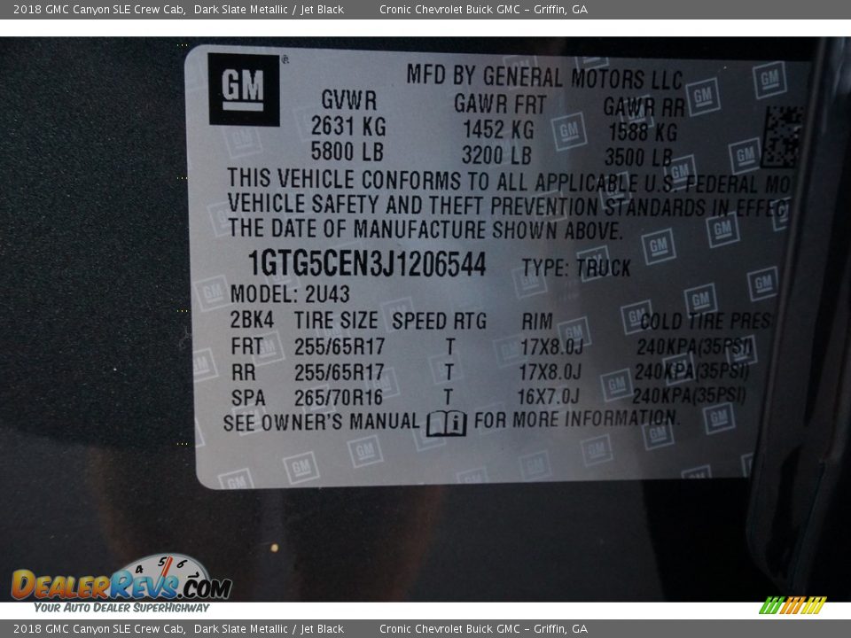 2018 GMC Canyon SLE Crew Cab Dark Slate Metallic / Jet Black Photo #13