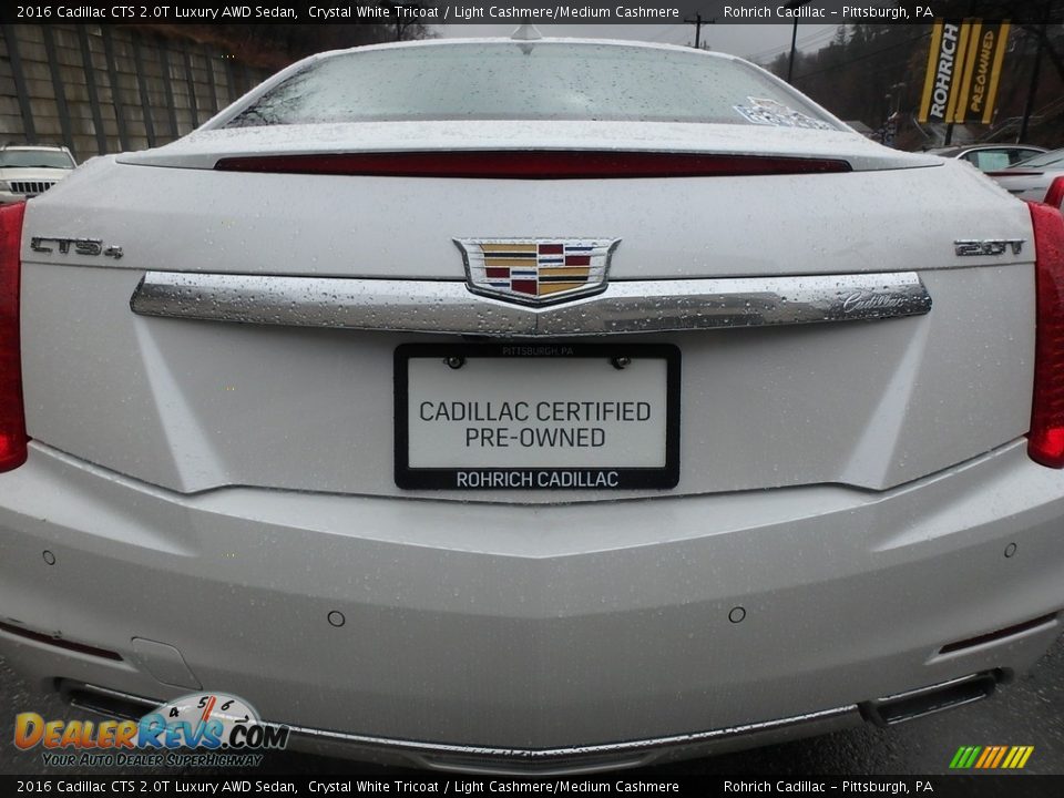 2016 Cadillac CTS 2.0T Luxury AWD Sedan Crystal White Tricoat / Light Cashmere/Medium Cashmere Photo #13