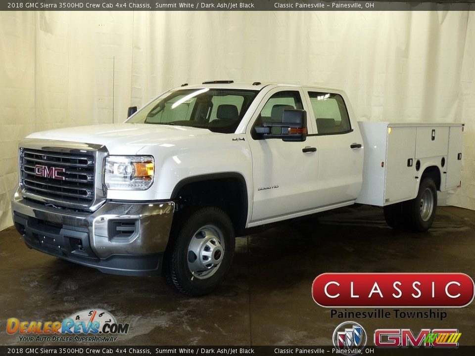 2018 GMC Sierra 3500HD Crew Cab 4x4 Chassis Summit White / Dark Ash/Jet Black Photo #1