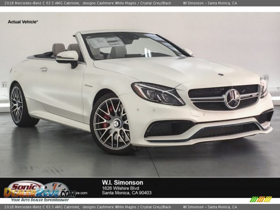 2018 Mercedes-Benz C 63 S AMG Cabriolet designo Cashmere White Magno / Crystal Grey/Black Photo #1