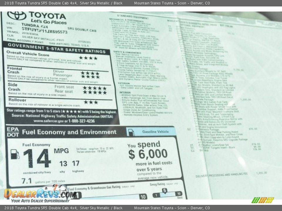 2018 Toyota Tundra SR5 Double Cab 4x4 Silver Sky Metallic / Black Photo #36