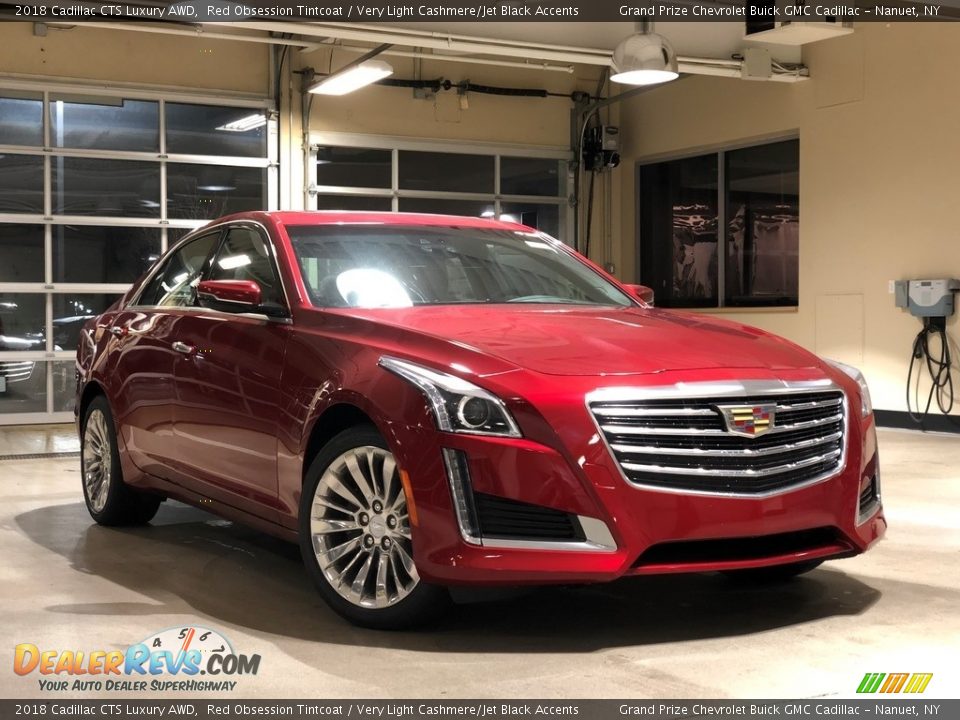 2018 Cadillac CTS Luxury AWD Red Obsession Tintcoat / Very Light Cashmere/Jet Black Accents Photo #1