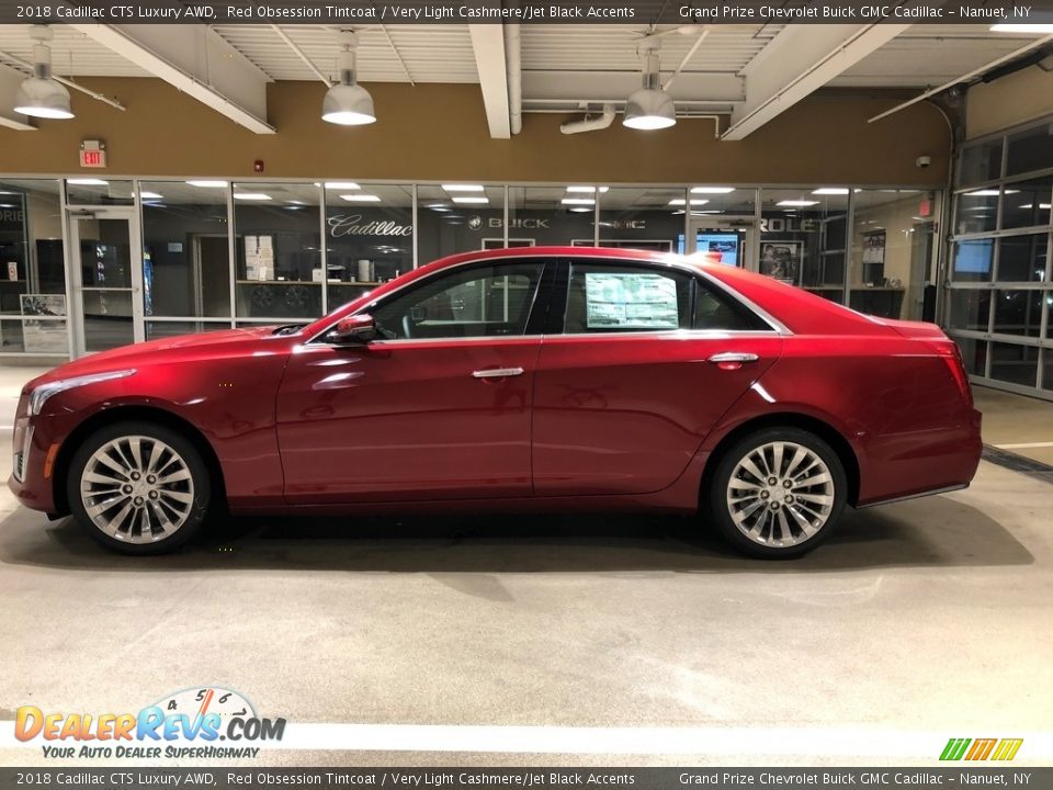2018 Cadillac CTS Luxury AWD Red Obsession Tintcoat / Very Light Cashmere/Jet Black Accents Photo #3
