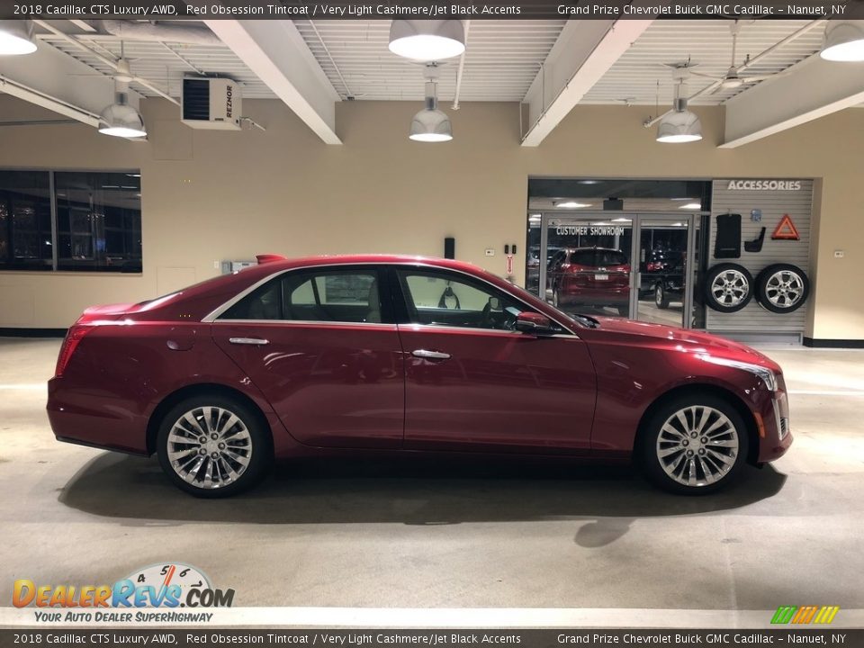 2018 Cadillac CTS Luxury AWD Red Obsession Tintcoat / Very Light Cashmere/Jet Black Accents Photo #5
