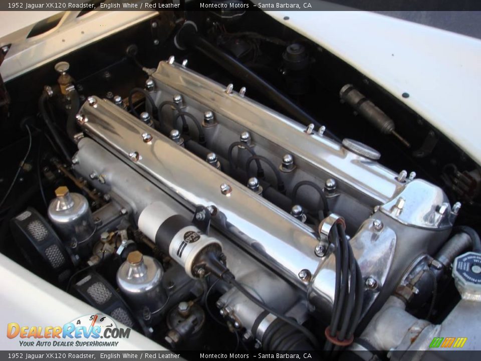 1952 Jaguar XK120 Roadster English White / Red Leather Photo #28