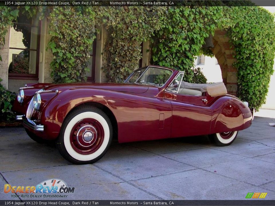 1954 Jaguar XK120 Drop Head Coupe Dark Red / Tan Photo #2