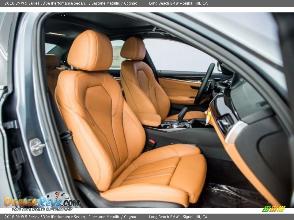 2018 BMW 5 Series 530e iPerfomance Sedan Bluestone Metallic / Cognac Photo #2