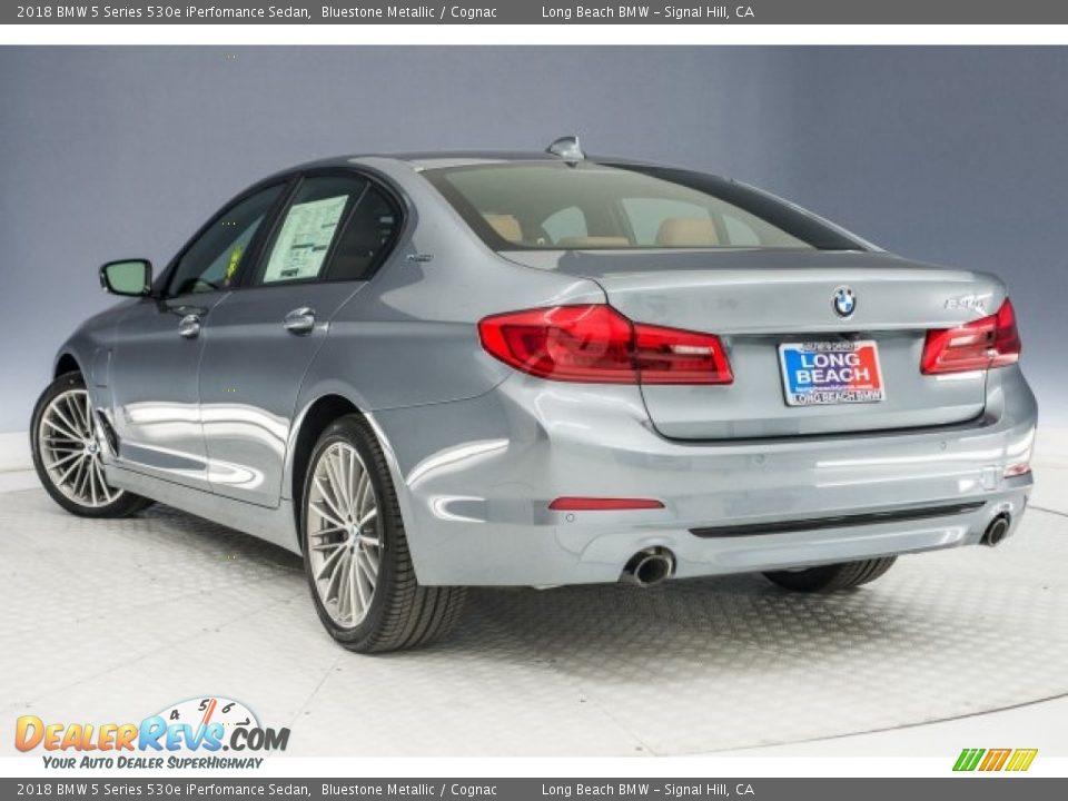2018 BMW 5 Series 530e iPerfomance Sedan Bluestone Metallic / Cognac Photo #4