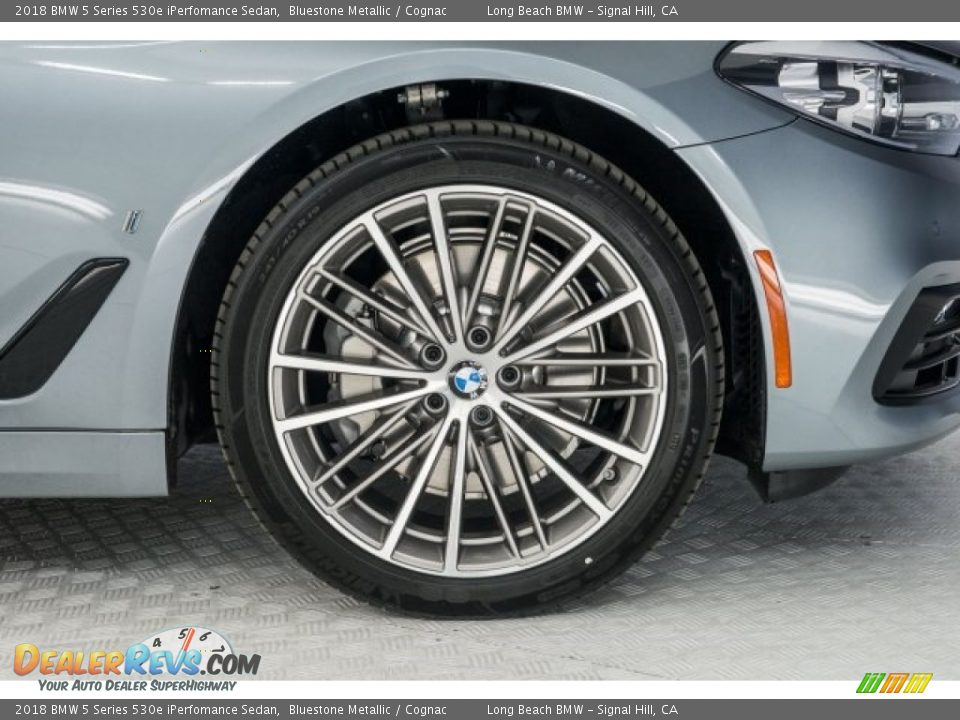 2018 BMW 5 Series 530e iPerfomance Sedan Bluestone Metallic / Cognac Photo #9