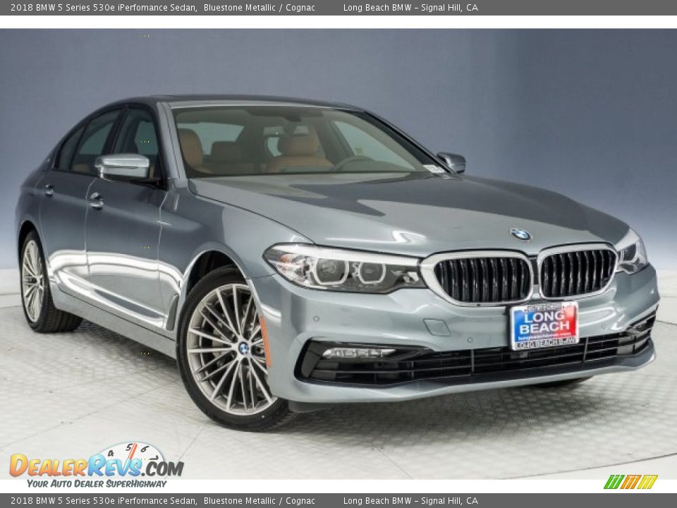 2018 BMW 5 Series 530e iPerfomance Sedan Bluestone Metallic / Cognac Photo #11
