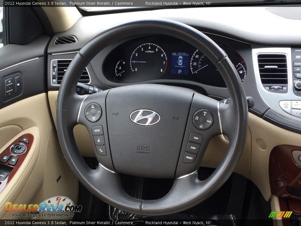 2012 Hyundai Genesis 3.8 Sedan Platinum Silver Metallic / Cashmere Photo #15