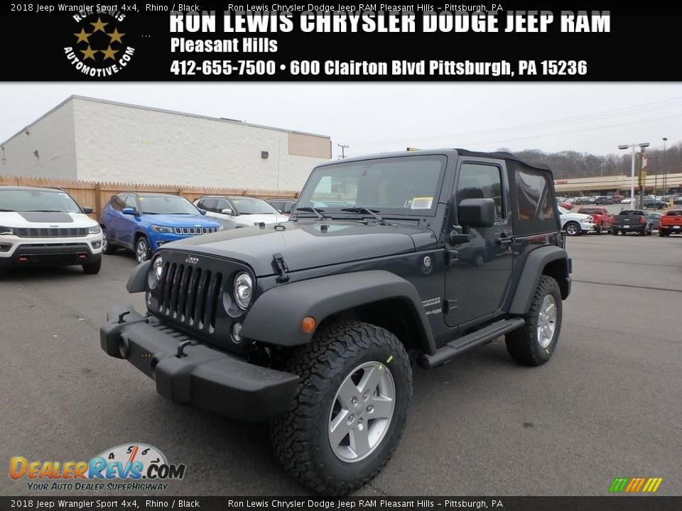 2018 Jeep Wrangler Sport 4x4 Rhino / Black Photo #1