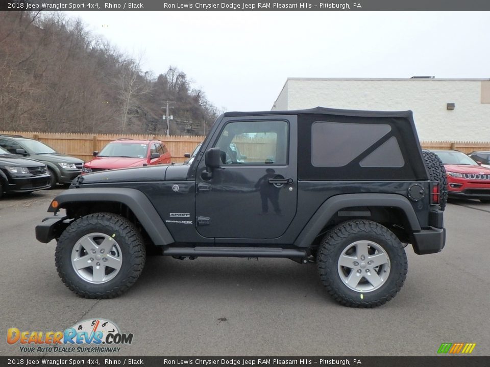 2018 Jeep Wrangler Sport 4x4 Rhino / Black Photo #2