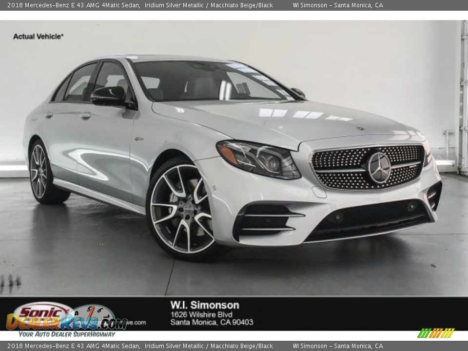 2018 Mercedes-Benz E 43 AMG 4Matic Sedan Iridium Silver Metallic / Macchiato Beige/Black Photo #1