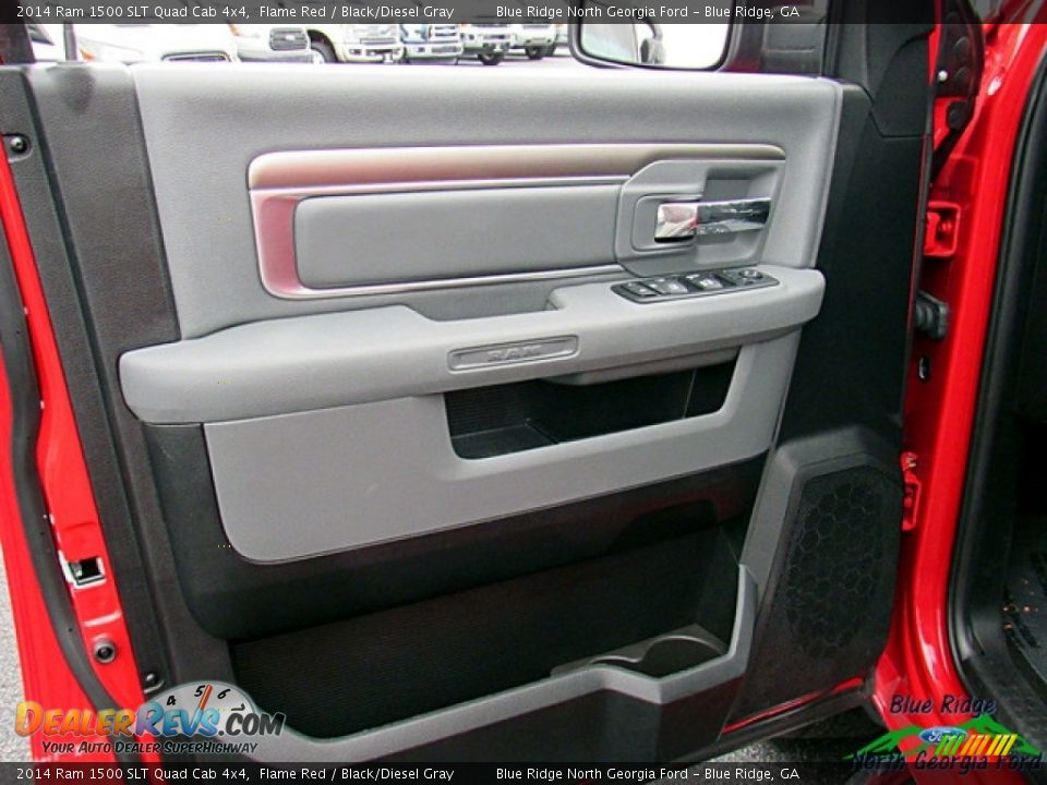 2014 Ram 1500 SLT Quad Cab 4x4 Flame Red / Black/Diesel Gray Photo #26