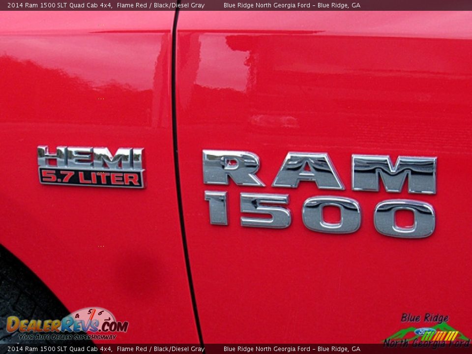 2014 Ram 1500 SLT Quad Cab 4x4 Flame Red / Black/Diesel Gray Photo #34