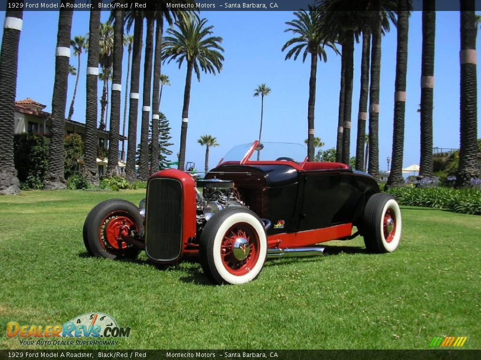 1929 Ford Model A Roadster Black/Red / Red Photo #2