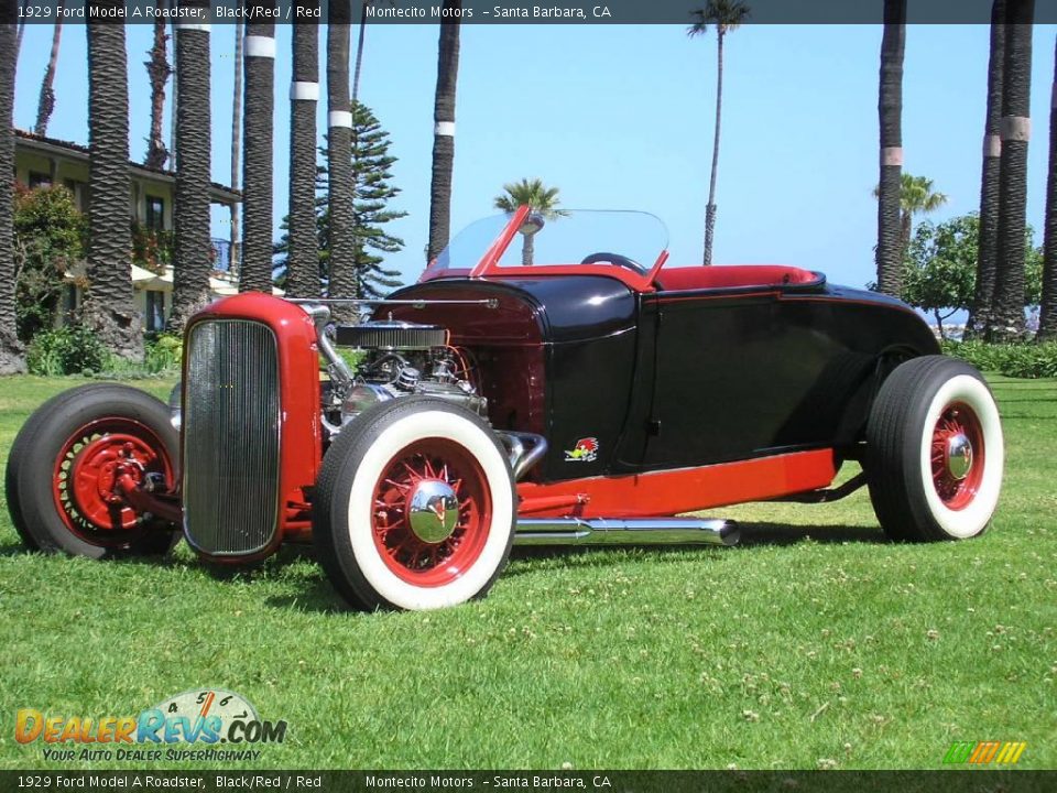 1929 Ford Model A Roadster Black/Red / Red Photo #3