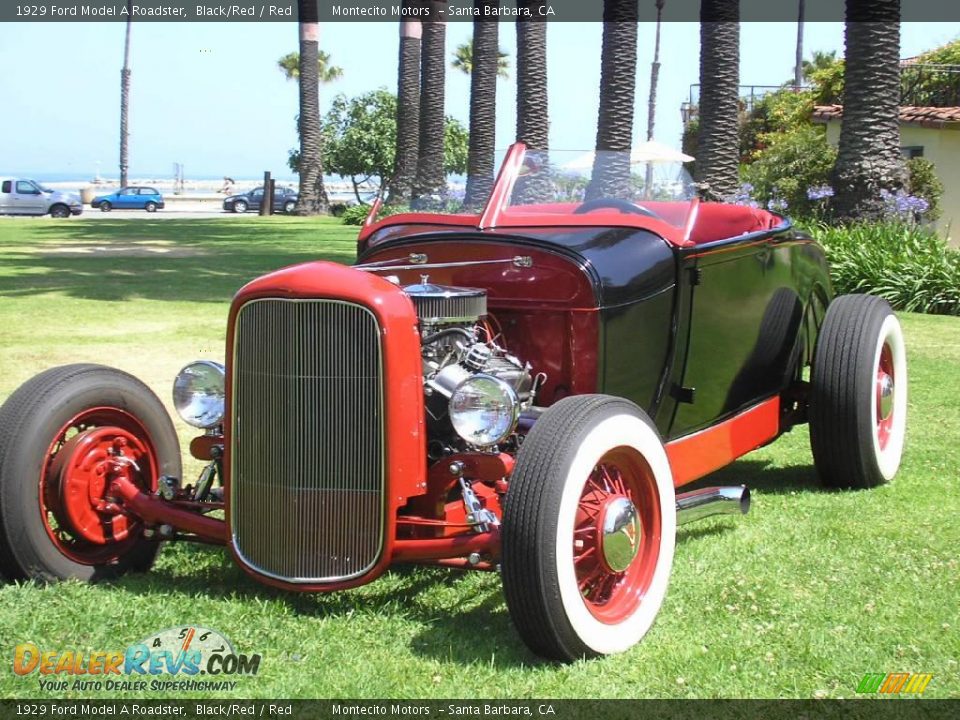 1929 Ford Model A Roadster Black/Red / Red Photo #4