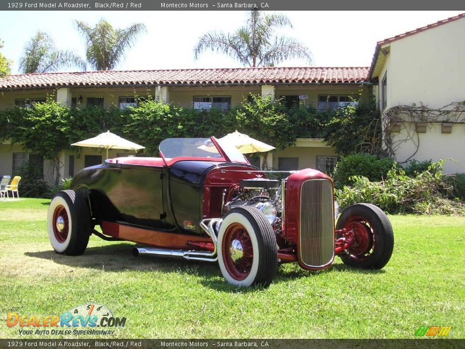 1929 Ford Model A Roadster Black/Red / Red Photo #5