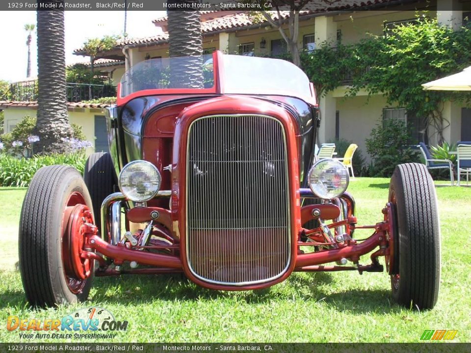 1929 Ford Model A Roadster Black/Red / Red Photo #6