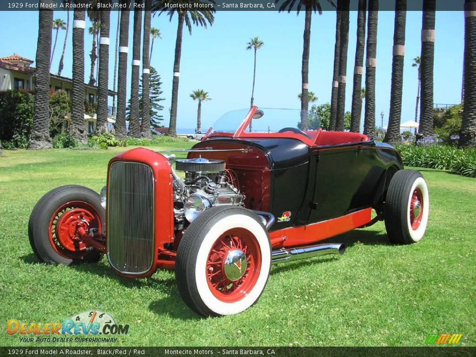 1929 Ford Model A Roadster Black/Red / Red Photo #9