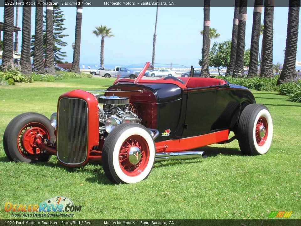 1929 Ford Model A Roadster Black/Red / Red Photo #10
