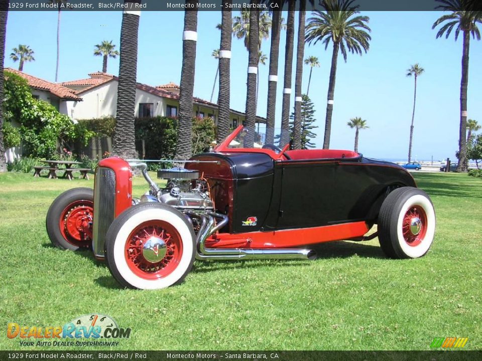 1929 Ford Model A Roadster Black/Red / Red Photo #11