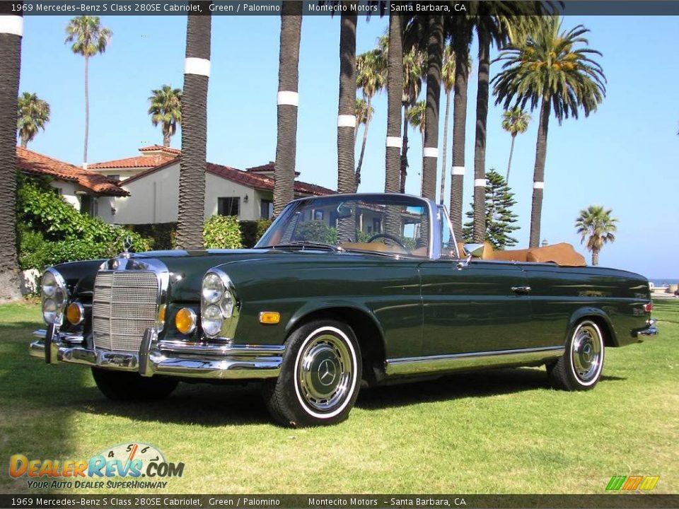 1969 Mercedes-Benz S Class 280SE Cabriolet Green / Palomino Photo #1