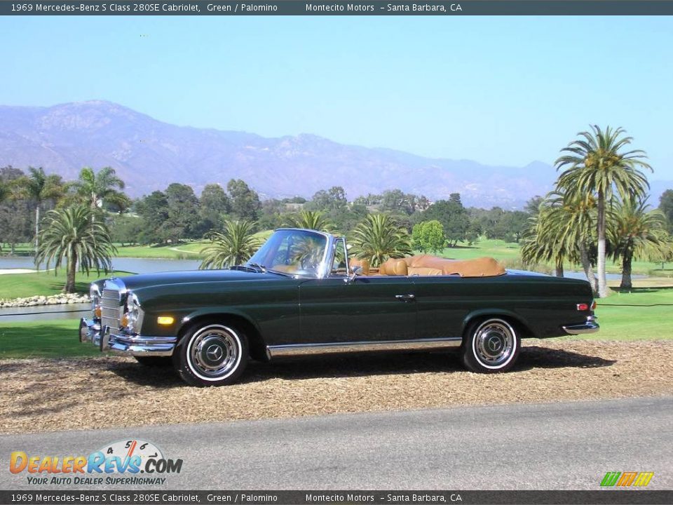 1969 Mercedes-Benz S Class 280SE Cabriolet Green / Palomino Photo #2