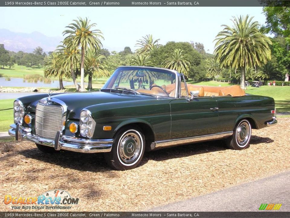 1969 Mercedes-Benz S Class 280SE Cabriolet Green / Palomino Photo #4