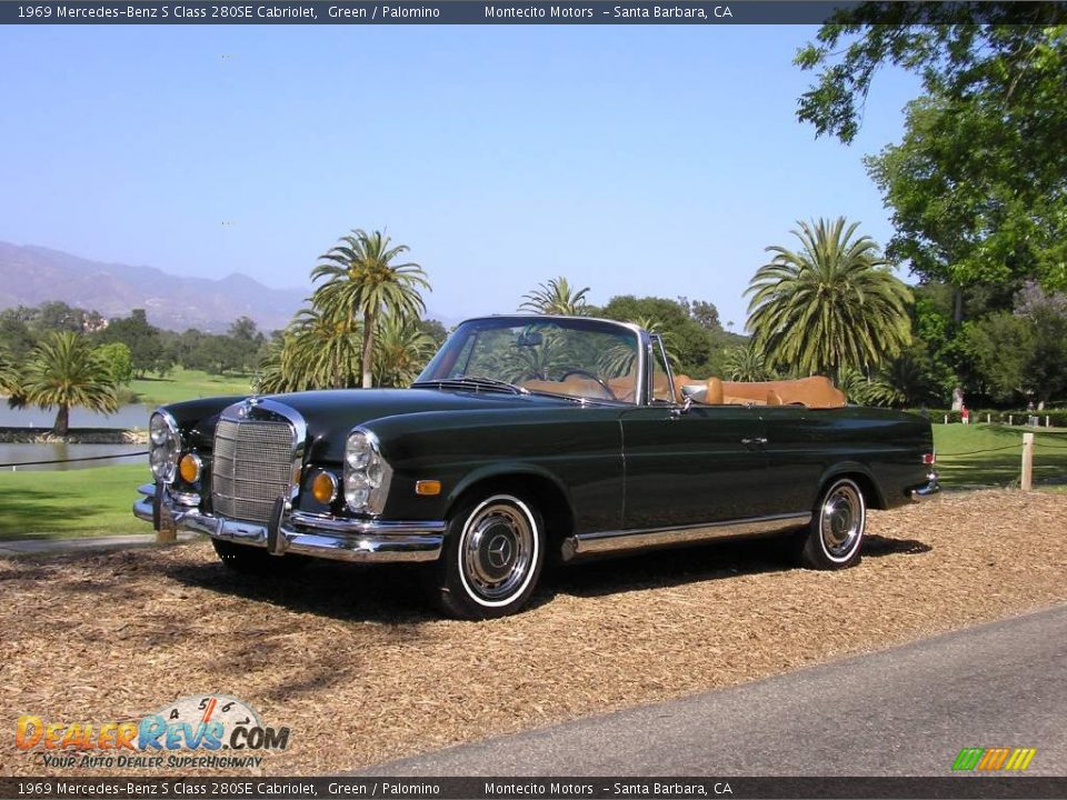 1969 Mercedes-Benz S Class 280SE Cabriolet Green / Palomino Photo #5